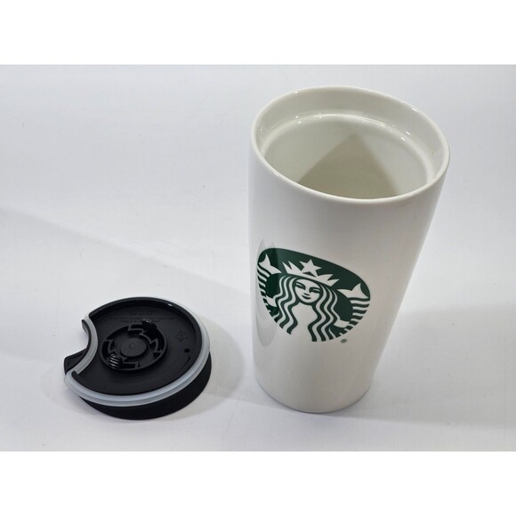 Starbucks Classic White & Green 12 Ounce Ceramic Coffee Cup Mug Tumbler 12 Oz - Picture 5 of 5